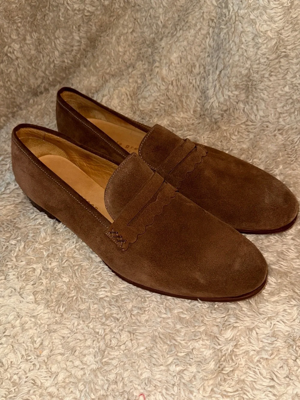 Patricia Green Brown Suede Women's  Slip-On Loafers